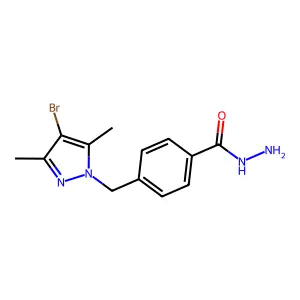4-[(4-bromo-3,5-dimethyl-1H-pyrazol-1-yl)methyl]benzohydrazide structure
