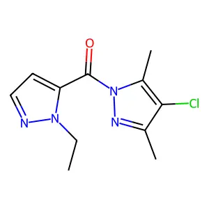 (4-Chloro-3,5-dimethyl-1H-pyrazol-1-yl)(1-ethyl-1H-pyrazol-5-yl)methanone structure