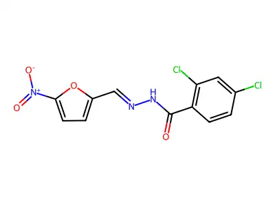 2,4-dichloro-N-[(5-nitrofuran-2-yl)methylideneamino]benzamide structure