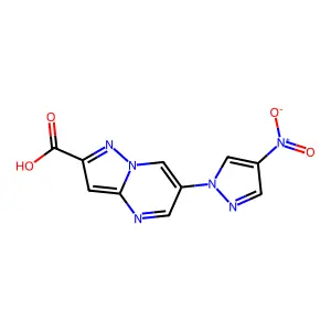 6-(4-Nitro-1H-pyrazol-1-yl)pyrazolo[1,5-a]pyrimidine-2-carboxylic acid structure