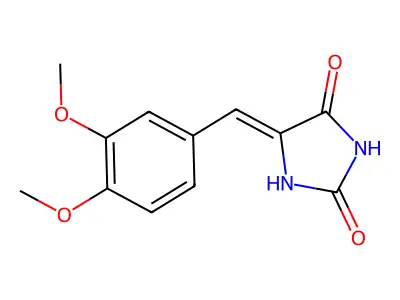 (5E)-5-[(3,4-dimethoxyphenyl)methylidene]imidazolidine-2,4-dione structure