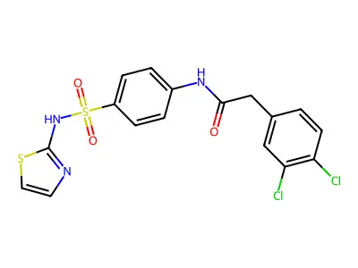 2-(3,4-Dichlorophenyl)-N-(4-(N-(thiazol-2-yl)sulfamoyl)phenyl)acetamide structure