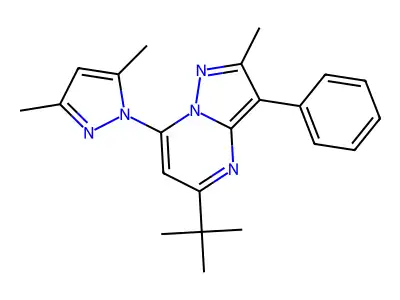 5-tert-butyl-7-(3,5-dimethyl-1H-pyrazol-1-yl)-2-methyl-3-phenylpyrazolo[1,5-a]pyrimidine structure