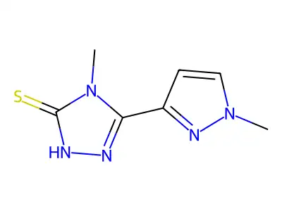 4-methyl-5-(1-methyl-1H-pyrazol-3-yl)-4H-1,2,4-triazole-3-thiol structure