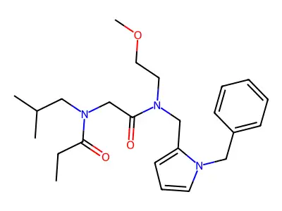 N-[2-[(2-Methoxyethyl)[[1-(phenylmethyl)-1H-pyrrol-2-yl]methyl]amino]-2-oxoethyl]-N-(2-methylpropyl)propanamide structure