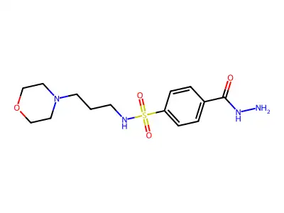 4-(hydrazinecarbonyl)-N-[3-(morpholin-4-yl)propyl]benzene-1-sulfonamide structure