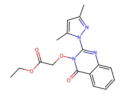 Ethyl 2-[2-(3,5-dimethylpyrazol-1-yl)-4-oxoquinazolin-3-yl]oxyacetate structure