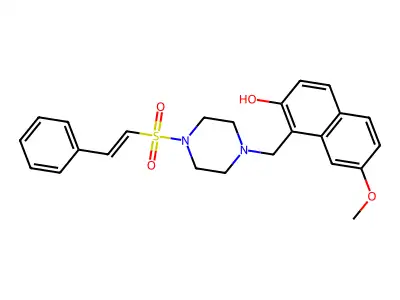 7-Methoxy-1-{[4-(2-phenylethenesulfonyl)piperazin-1-yl]methyl}naphthalen-2-ol structure