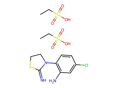 Ethanesulfonic acid--5-chloro-2-(2-imino-1,3-thiazolidin-3-yl)aniline (2/1) structure