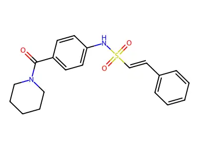 (E)-2-phenyl-N-[4-(piperidine-1-carbonyl)phenyl]ethenesulfonamide structure