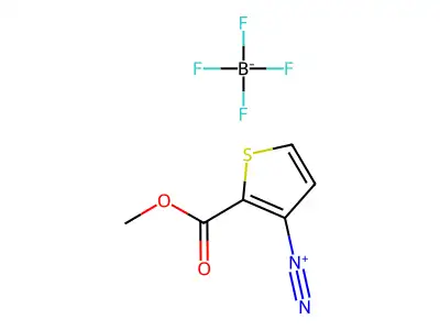 2-Methoxycarbonylthiophene-3-diazonium tetrafluoroborate structure