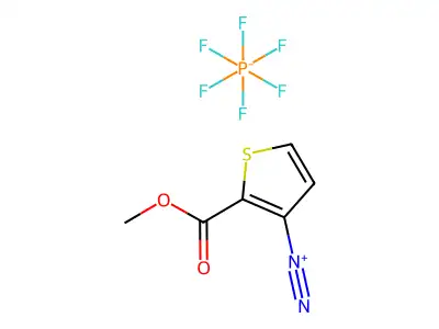 2-Methoxycarbonylthiophene-3-diazonium hexafluorophosphate structure