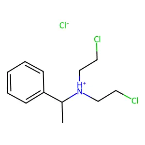 N,N-Bis(2-chloroethyl)-1-phenylethan-1-amine--hydrogen chloride (1/1) structure