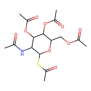 2-Acetamido-1-S-acetyl-3,4,6-tri-O-acetyl-2-deoxy-1-thio-beta-d-glucopyranose structure