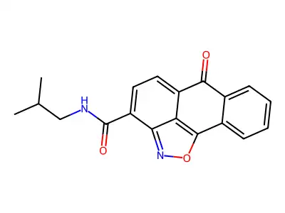 N-isobutyl-6-oxo-6H-anthra[1,9-cd]isoxazole-3-carboxamide structure