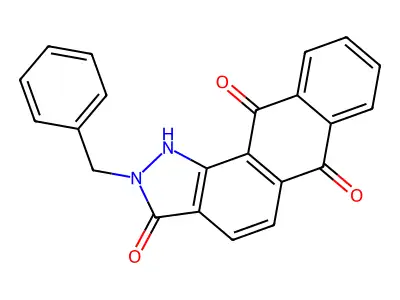 2-benzyl-1H-naphtho[2,3-g]indazole-3,6,11(2H)-trione structure