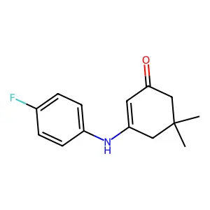 3-[(4-Fluorophenyl)amino]-5,5-dimethylcyclohex-2-en-1-one structure