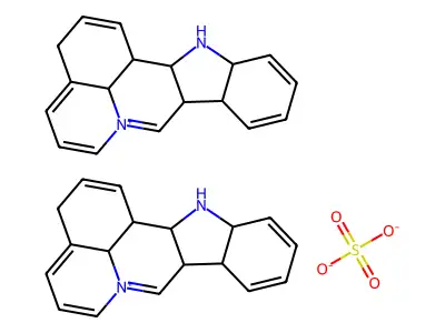 Benz(ij)indolo(2,3-b)quinolizin-7-ium, hemisulfate structure