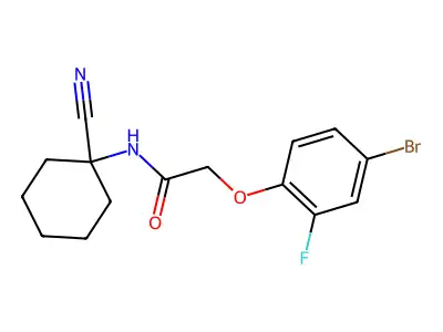 2-(4-bromo-2-fluorophenoxy)-N-(1-cyanocyclohexyl)acetamide structure