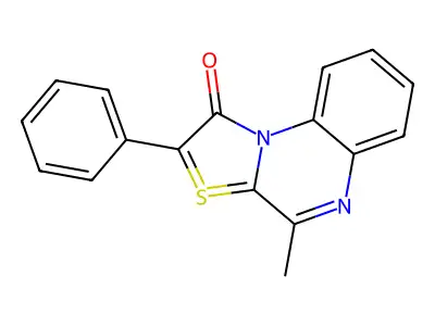 4-Methyl-2-phenyl[1,3]thiazolo[3,2-a]quinoxalin-10-ium-1-olate structure