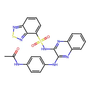 N-(4-((3-(benzo[c][1,2,5]thiadiazole-4-sulfonamido)quinoxalin-2-yl)amino)phenyl)acetamide structure