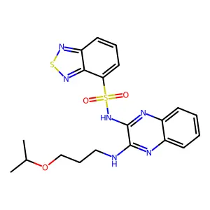 N-(3-((3-isopropoxypropyl)amino)quinoxalin-2-yl)benzo[c][1,2,5]thiadiazole-4-sulfonamide structure