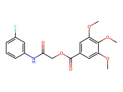 [2-(3-Fluoroanilino)-2-oxoethyl] 3,4,5-trimethoxybenzoate structure