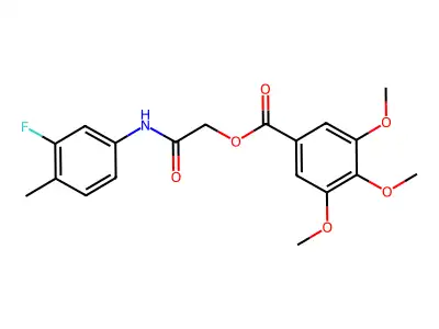 [2-(3-Fluoro-4-methylanilino)-2-oxoethyl] 3,4,5-trimethoxybenzoate structure
