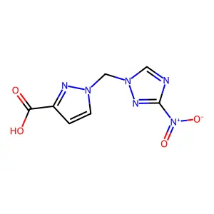 1-[(3-nitro-1H-1,2,4-triazol-1-yl)methyl]-1H-pyrazole-3-carboxylic acid structure