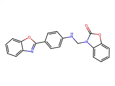 2(3H)-Benzoxazolone, 3-(((4-(2-benzoxazoyl)phenyl)amino)methyl)- structure