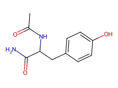 2-Acetamido-3-(4-hydroxyphenyl)propanamide structure