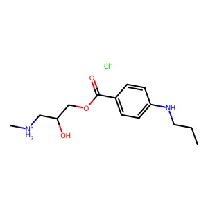 2-Hydroxy-3-(methylamino)propyl 4-(propylamino)benzoate--hydrogen chloride (1/1) structure