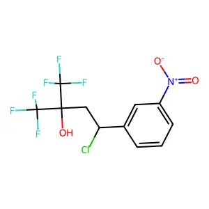 4-Chloro-1,1,1-trifluoro-4-(3-nitrophenyl)-2-(trifluoromethyl)butan-2-ol structure