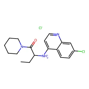 1-Butanone, 2-(7-chloro-4-quinolylamino)-1-piperidino-, monohydrochloride structure