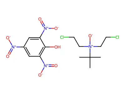 tert-Butylamine, N,N-bis(2-chloroethyl)-, N-oxide, picrate structure