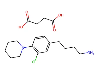Butylamine, 4-(3-chloro-4-piperidinophenyl)-, succinate structure