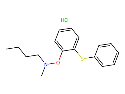 Butylamine, N-methyl-4-(o-(phenylthio)phenoxy)-, hydrochloride structure