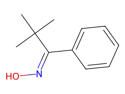 (NE)-N-(2,2-dimethyl-1-phenylpropylidene)hydroxylamine structure