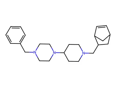 1-Benzyl-4-[1-(5-bicyclo[2.2.1]hept-2-enylmethyl)piperidin-4-yl]piperazine structure