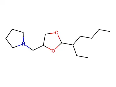 1-[(2-Heptan-3-yl-1,3-dioxolan-4-yl)methyl]pyrrolidine structure
