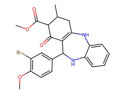 methyl 11-(3-bromo-4-methoxyphenyl)-3-methyl-1-oxo-2,3,4,5,10,11-hexahydro-1H-dibenzo[b,e][1,4]diazepine-2-carboxylate structure