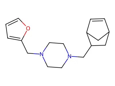 1-(5-Bicyclo[2.2.1]hept-2-enylmethyl)-4-(furan-2-ylmethyl)piperazine structure