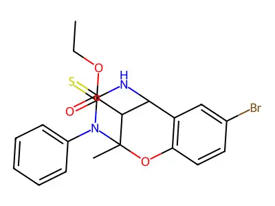 ethyl 8-bromo-2-methyl-3-phenyl-4-thioxo-3,4,5,6-tetrahydro-2H-2,6-methano-1,3,5-benzoxadiazocine-11-carboxylate structure