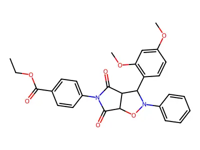 ethyl 4-[3-(2,4-dimethoxyphenyl)-4,6-dioxo-2-phenylhexahydro-5H-pyrrolo[3,4-d]isoxazol-5-yl]benzoate structure
