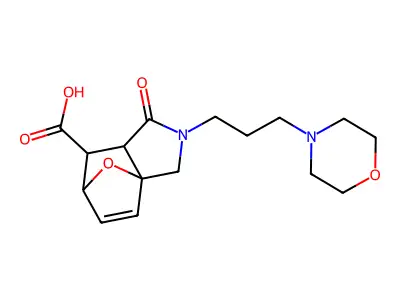 2-(3-Morpholin-4-ylpropyl)-1-oxo-1,2,3,6,7,7a-hexahydro-3a,6-epoxyisoindole-7-carboxylic acid structure