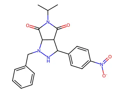 1-benzyl-3-(4-nitrophenyl)-5-(propan-2-yl)tetrahydropyrrolo[3,4-c]pyrazole-4,6(1H,5H)-dione structure