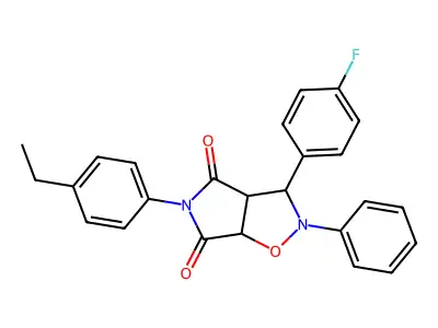 5-(4-ethylphenyl)-3-(4-fluorophenyl)-2-phenyldihydro-2H-pyrrolo[3,4-d]isoxazole-4,6(5H,6aH)-dione structure