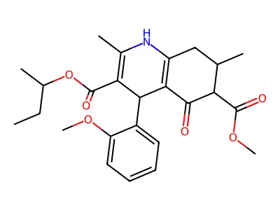 3-butan-2-yl 6-methyl 4-(2-methoxyphenyl)-2,7-dimethyl-5-oxo-1,4,5,6,7,8-hexahydroquinoline-3,6-dicarboxylate structure
