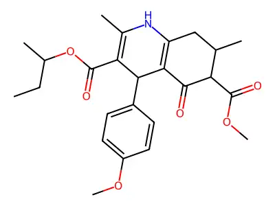 3-butan-2-yl 6-methyl 4-(4-methoxyphenyl)-2,7-dimethyl-5-oxo-1,4,5,6,7,8-hexahydroquinoline-3,6-dicarboxylate structure