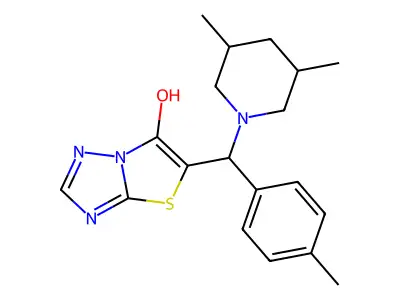 5-[(3,5-dimethylpiperidin-1-yl)-(4-methylphenyl)methyl]-[1,3]thiazolo[3,2-b][1,2,4]triazol-6-ol structure